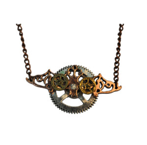 68784 - Steampunk Bat Necklace with Gears