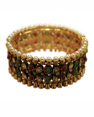 68866 - Bangle Pearl with Hinges - Gold