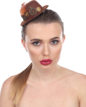 69133 - Steampunk Hat with Anchor and Feathers