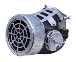 69140 - Steampunk Gas mask with 4 fans, Silver