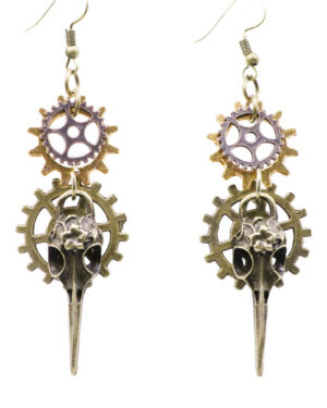 69603 - Steampunk earring with bird skull