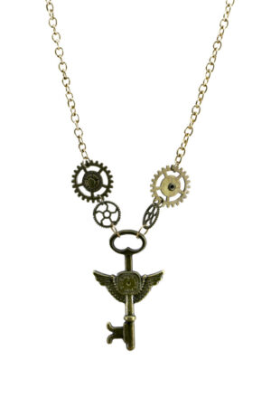 69701 - Steampunk gears and key necklace