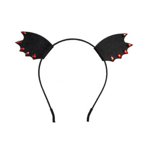 71173 - Gothic Ears with Red Stones Felt Headband