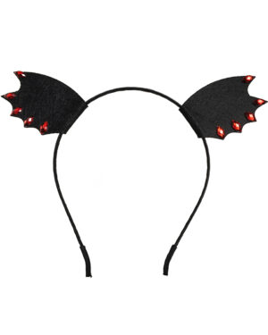71173 - Gothic Ears with Red Stones Felt Headband