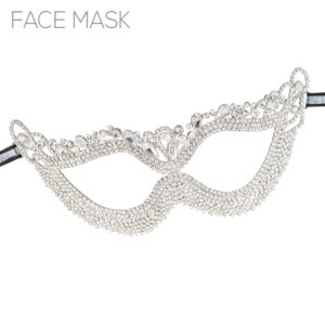 71741 - Rhinestone Butterfly mask , 8.25x4.25in, silver
