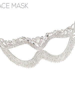 71741 - Rhinestone Butterfly mask , 8.25x4.25in, silver