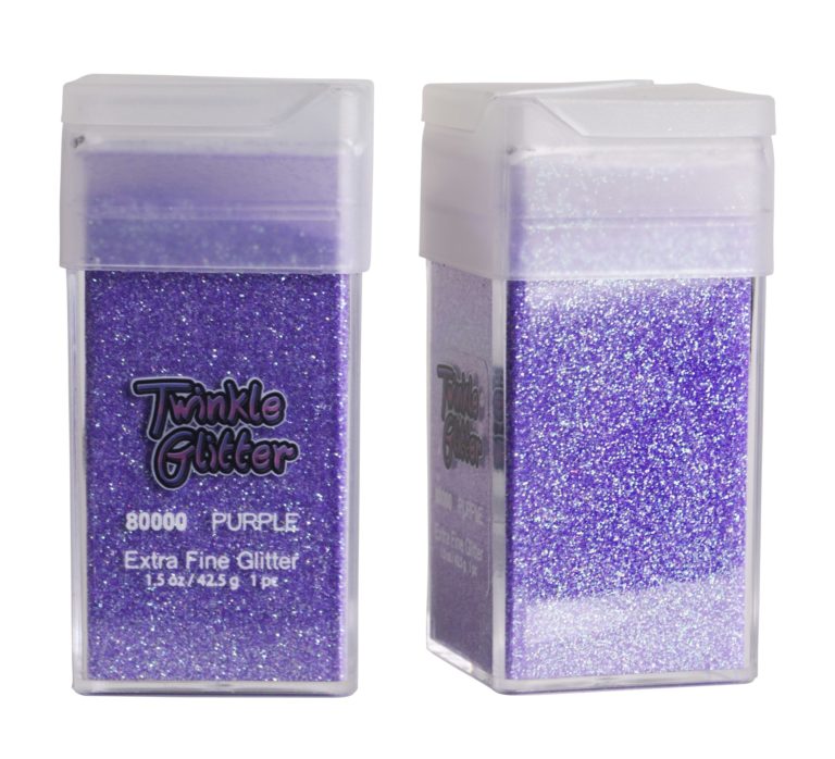 80000 - fine glitter -  square bottle 1.5 oz - Purple - Image 4