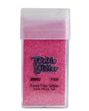 80002 - fine glitter -  square bottle 1.5 oz - Pink