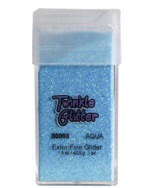 80003 - fine glitter -  square bottle 1.5 oz - Aqua