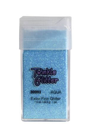 80003 - fine glitter -  square bottle 1.5 oz - Aqua