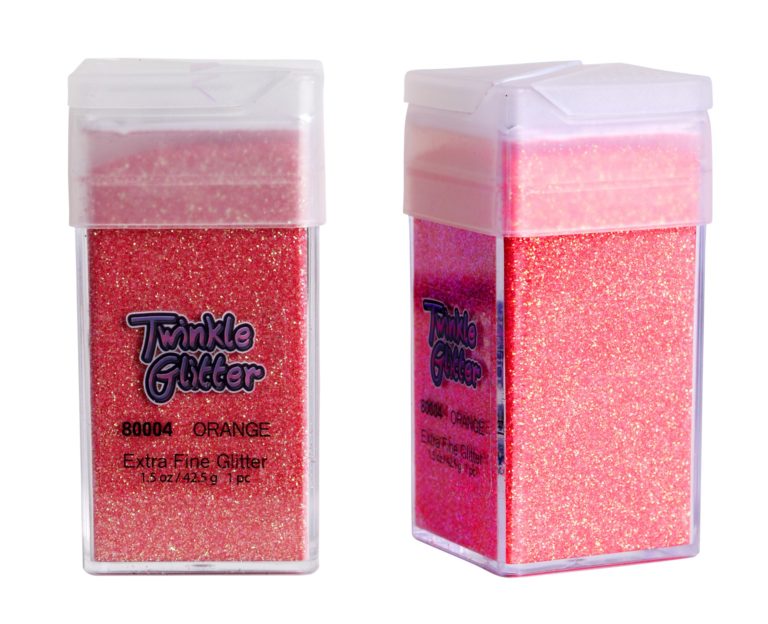 80004 - fine glitter -  square bottle 1.5 oz - Orange - Image 4