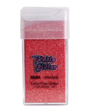 80004 - fine glitter -  square bottle 1.5 oz - Orange