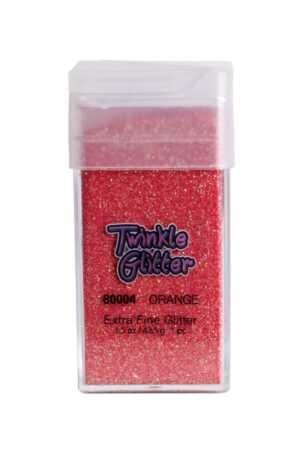 80004 - fine glitter -  square bottle 1.5 oz - Orange