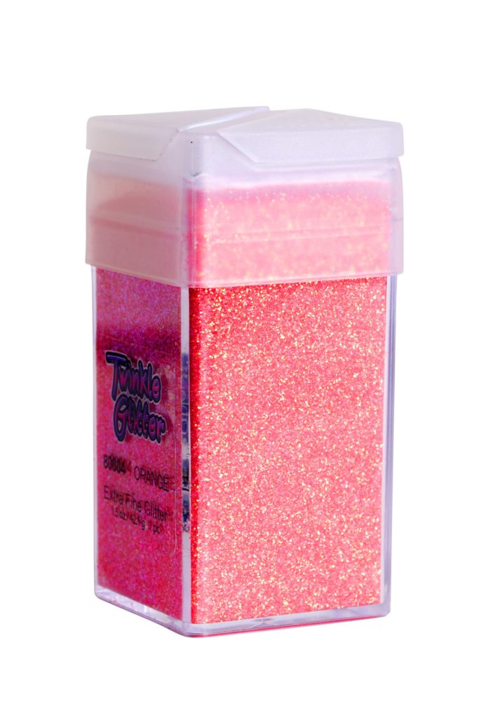 80004 - fine glitter -  square bottle 1.5 oz - Orange - Image 3
