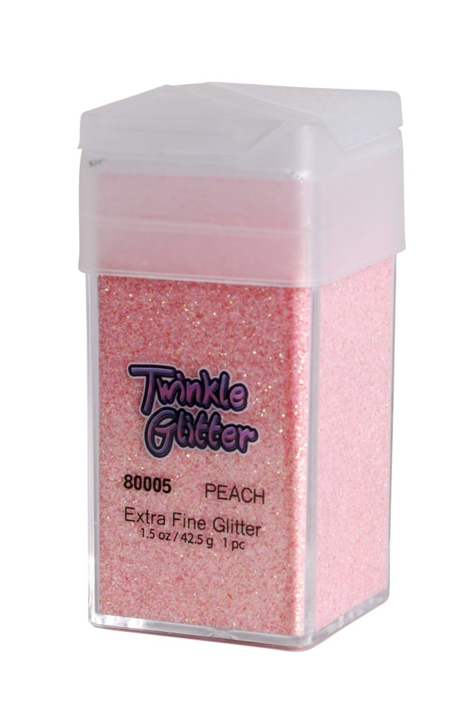 80005 - fine glitter -  square bottle 1.5 oz - Peach - Image 2