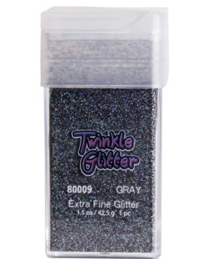 80009 - fine glitter -  square bottle 1.5 oz - Gray