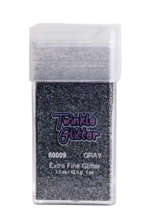 80009 - fine glitter -  square bottle 1.5 oz - Gray