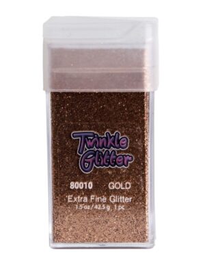 80010 - fine glitter -  square bottle 1.5 oz - Gold