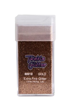 80010 - fine glitter -  square bottle 1.5 oz - Gold