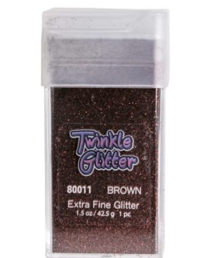 80011 - fine glitter -  square bottle 1.5 oz - Brown