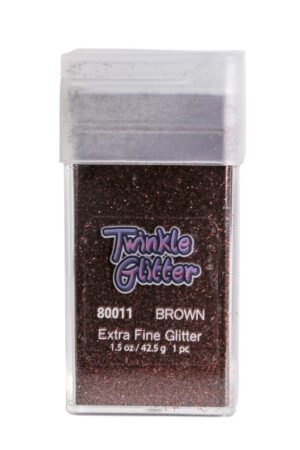 80011 - fine glitter -  square bottle 1.5 oz - Brown