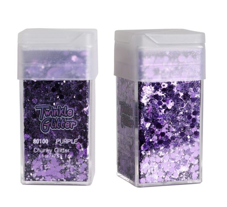 80100 - mixed sizes glitter sq bottle1.5 oz - Purple - Image 3