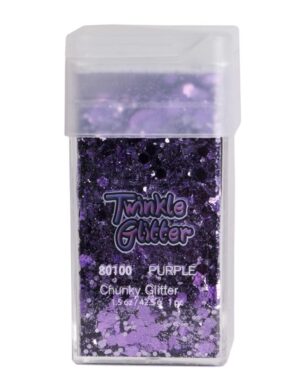 80100 - mixed sizes glitter sq bottle1.5 oz - Purple