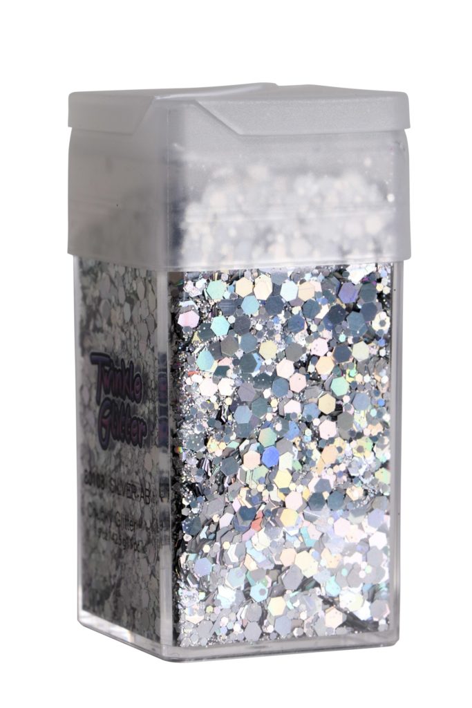 80103 - mixed sizes glitter sq bottle1.5 oz-Silver AB - Image 4