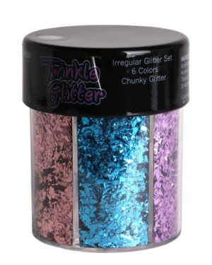 80203 - irregular glitter oval bottle  - 6 colors