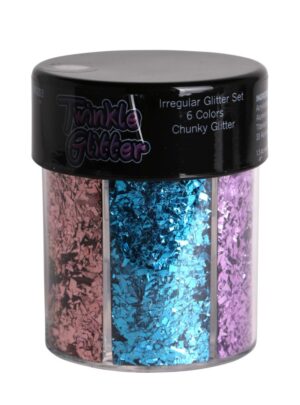 80203 - irregular glitter oval bottle  - 6 colors