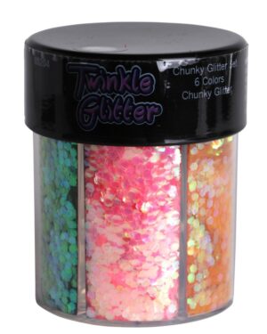 80204 - chunky glitter oval bottle  1/12 - 6 colors