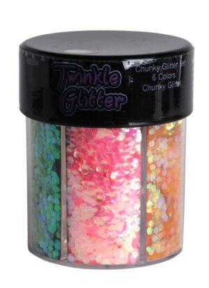 80204 - chunky glitter oval bottle  1/12 - 6 colors
