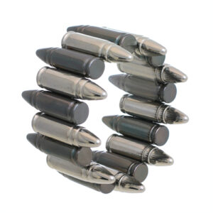 81864 - G Bullet Bracelet, Two Tone, BLK / SIL