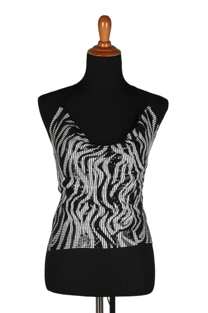 8253 - Metal Mesh Halter Top with Lining - Image 13