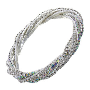 83117 - 5 Row Rhinestone Twisted Stretchy Bracelet
