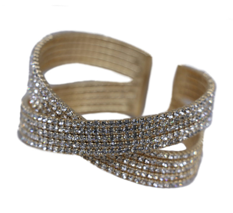 83486 - GLD Rhinestone 5 Row Crossover Wire - Image 2