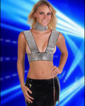 8420 - Rhinestone Halter Top with Choker