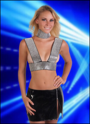 8420 - Rhinestone Halter Top with Choker
