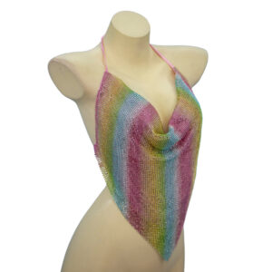 8455RNB - Rhinestone Top V-shape - Rainbow