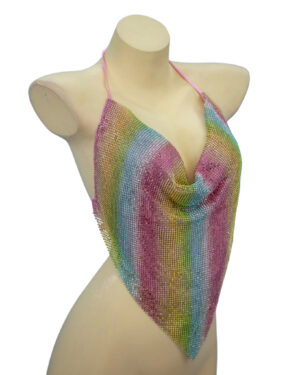 8455RNB - Rhinestone Top V-shape - Rainbow