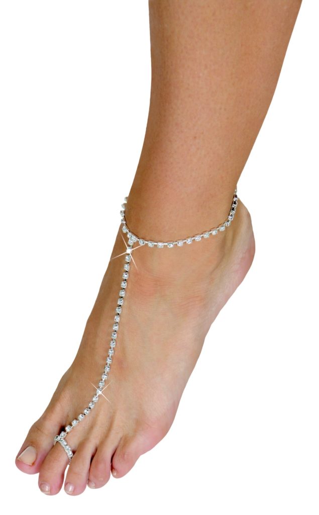8465 - Crystal Foot Anklet-Silver - Image 2