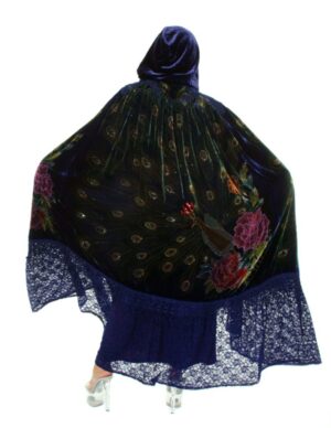 8482 - Beaded Velvet Victorian Peacock Cape