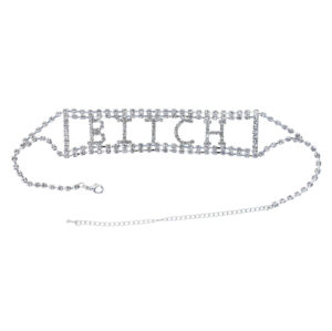 8709 - Rhinestone Choker - 'Bitch'