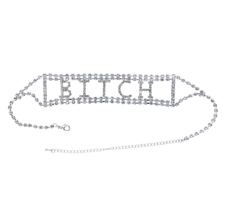 8709 - Rhinestone Choker - 'Bitch'