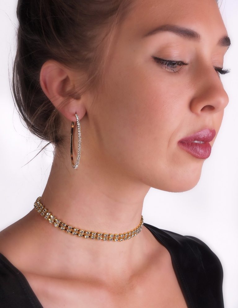 8712 - 2 Row Rhinestone Choker - Image 3