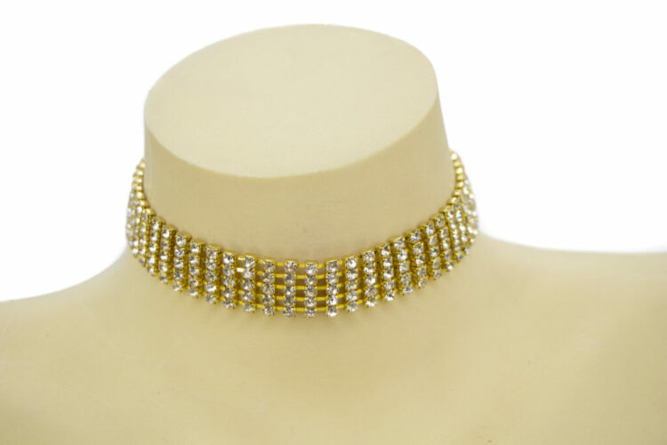 8715 - 5 Row Rhinestone Choker - Image 4