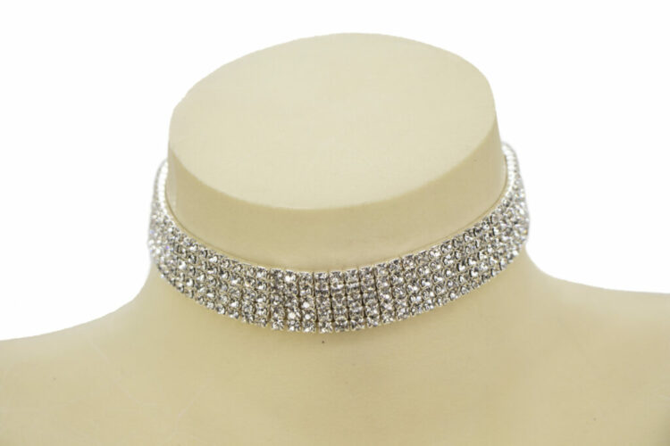 8715 - 5 Row Rhinestone Choker - Image 3