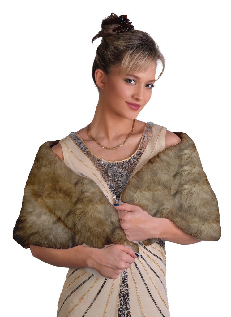 8909 - Flapper faux fur cape - Image 5
