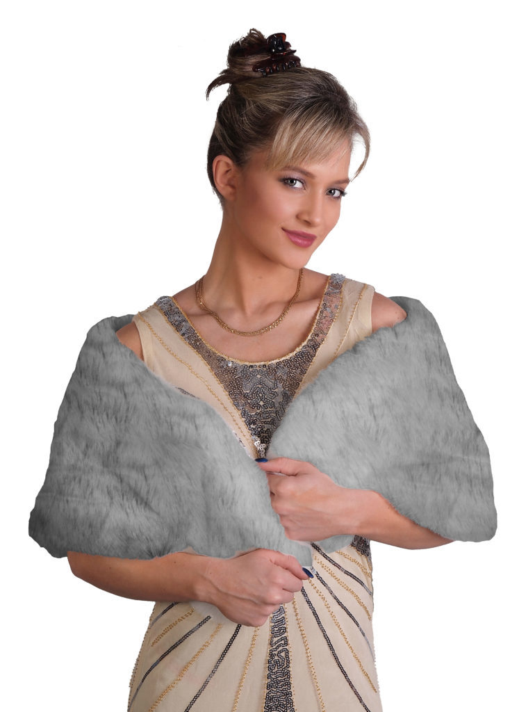 8909 - Flapper faux fur cape - Image 6