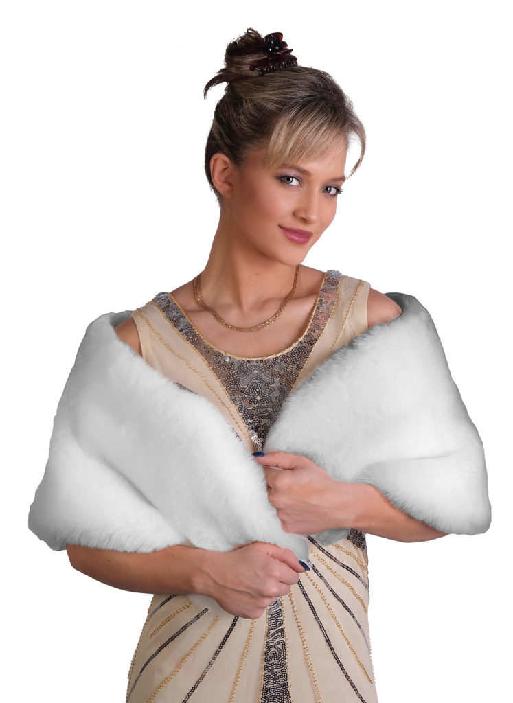 8909 - Flapper faux fur cape - Image 7